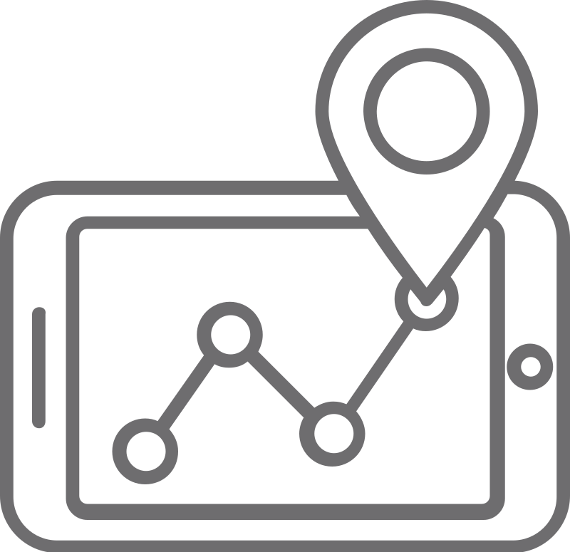 Icon of phone with map