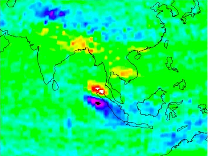 GRACE image of Sumatra quake